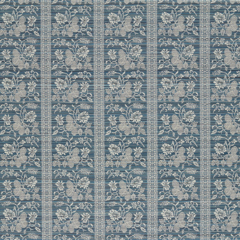 ZOF0244-03 Filigree Bellagio Stripe Blue Stone Michael S. Smith Indoor Outdoor Fabric by Zoffany