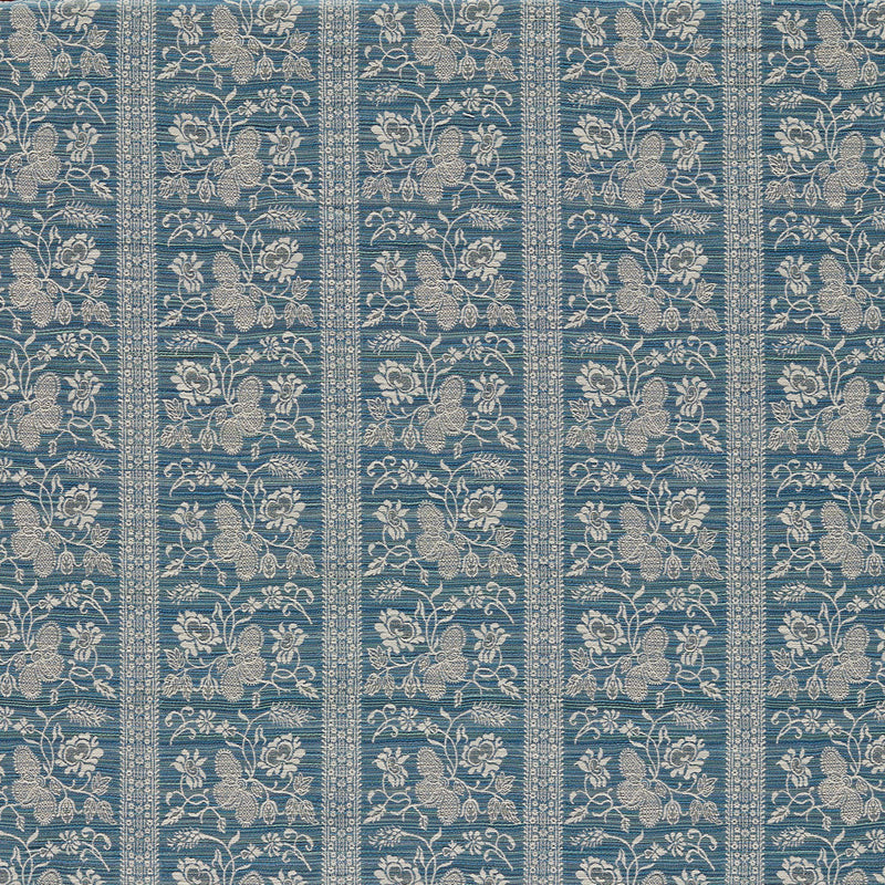 ZOF0244-04 Filigree Bellagio Stripe Azure Michael S. Smith Indoor Outdoor Fabric by Zoffany