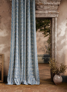 ZOF0244-04 Filigree Bellagio Stripe Azure Michael S. Smith Indoor Outdoor Fabric by Zoffany