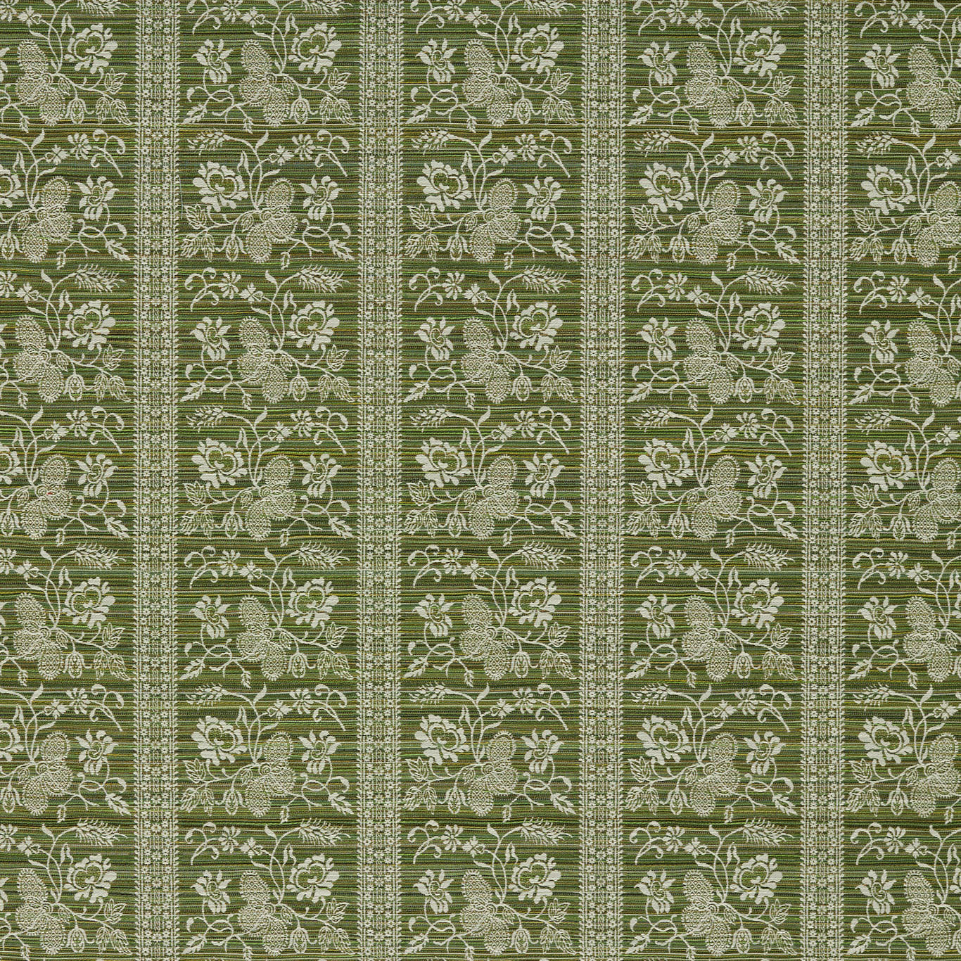 ZOF0244-06 Filigree Bellagio Stripe Evergreen Michael S. Smith Indoor Outdoor Fabric by Zoffany