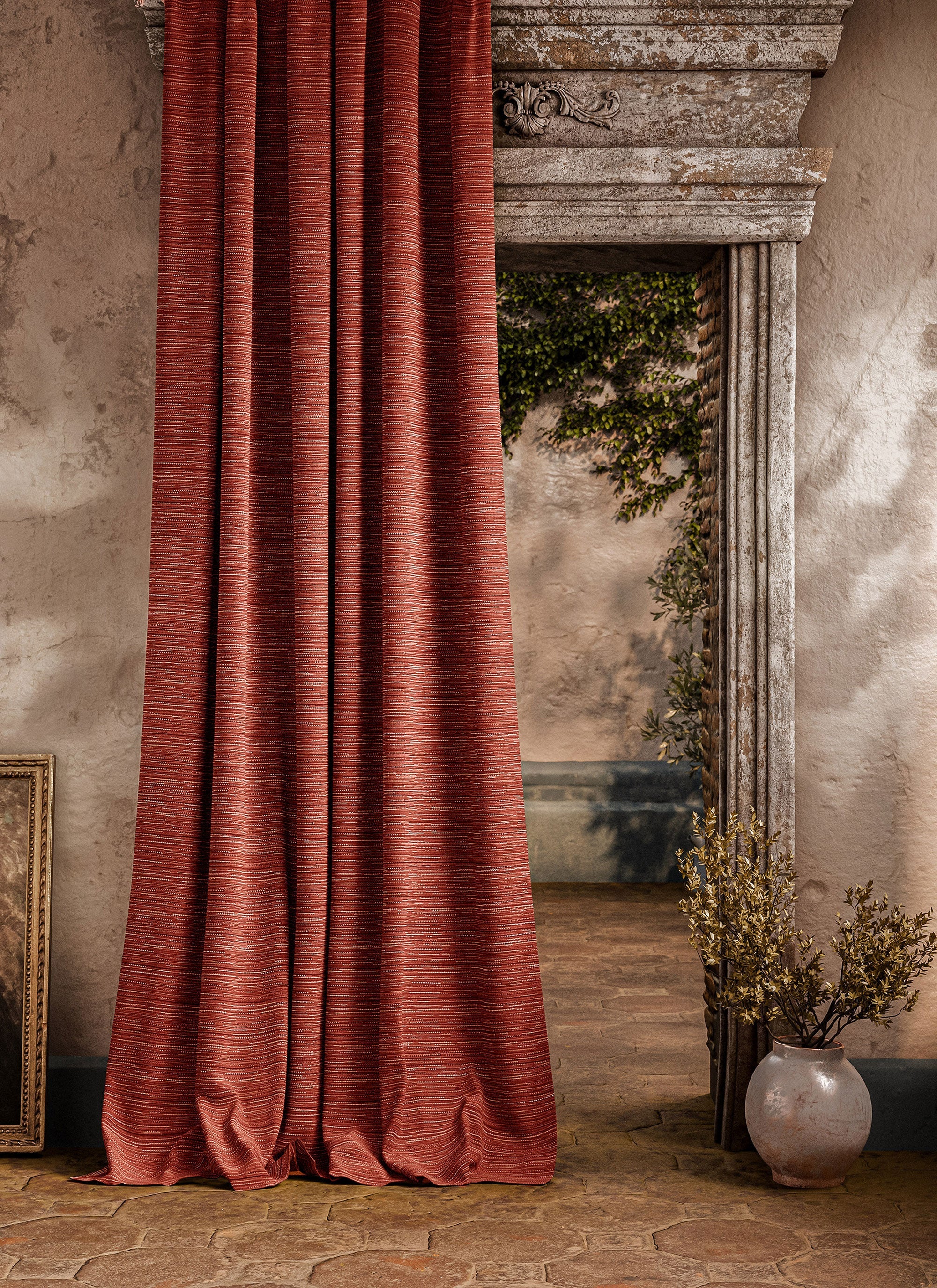 ZOF0245-01 Cabana Cloth Russet Michael S. Smith Indoor Outdoor Fabric by Zoffany