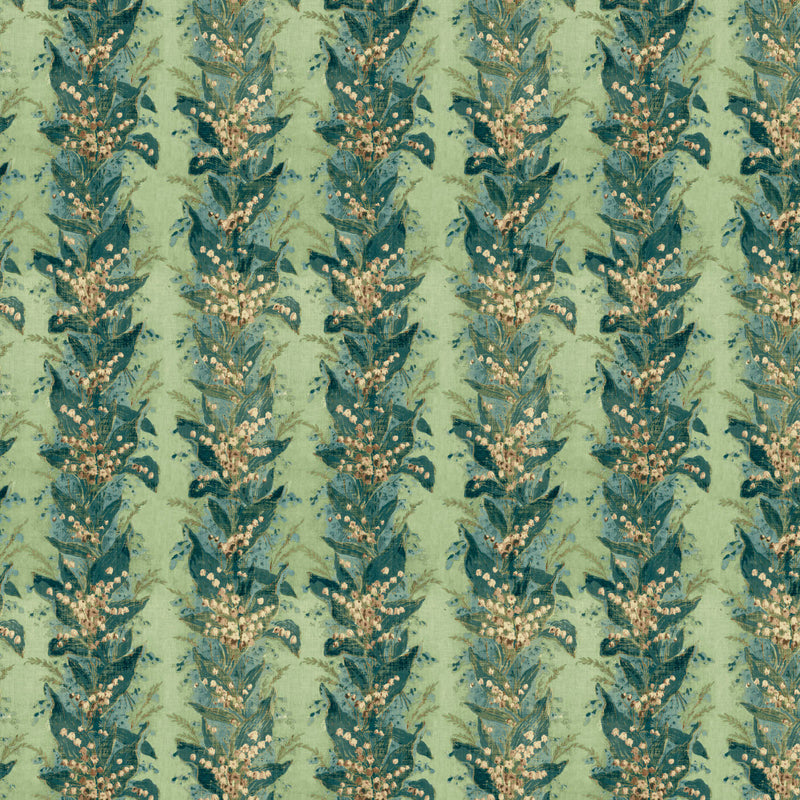 ZOF0251-01 Lily Stripe Archive Green Michael S. Smith Indoor Outdoor Fabric by Zoffany