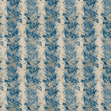 ZOF0251-05 Lily Stripe Chalk/Blue Stone Michael S. Smith Indoor Outdoor Fabric by Zoffany