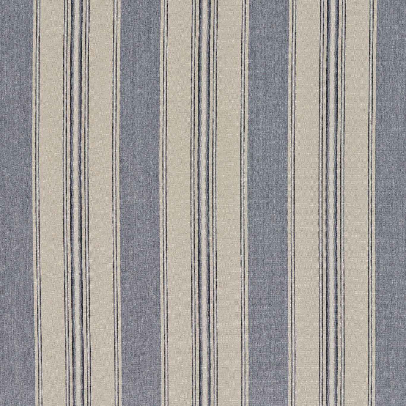 ZOF0252-01 Parasol Stripe Denim/Stone Michael S. Smith Indoor Outdoor Fabric by Zoffany