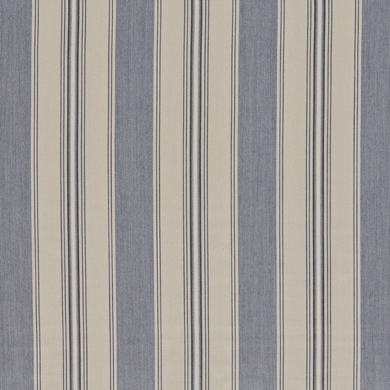 ZOF0252-01 Parasol Stripe Denim/Stone Michael S. Smith Indoor Outdoor Fabric by Zoffany
