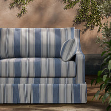 ZOF0252-01 Parasol Stripe Denim/Stone Michael S. Smith Indoor Outdoor Fabric by Zoffany