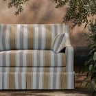 ZOF0252-03 Parasol Stripe Sandstone/Russet Michael S. Smith Indoor Outdoor Fabric by Zoffany