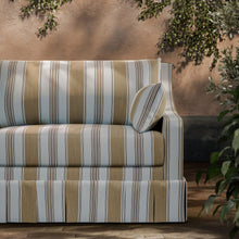 ZOF0252-03 Parasol Stripe Sandstone/Russet Michael S. Smith Indoor Outdoor Fabric by Zoffany