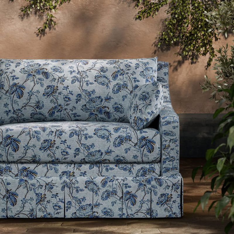ZOF0253-05 Thorny Vine Azure Michael S. Smith Indoor Outdoor Fabric by Zoffany