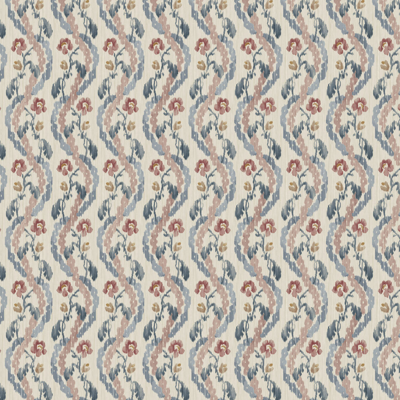 ZOF0254-01 Winter Garden Indigo/Red Michael S. Smith Indoor Outdoor Fabric by Zoffany