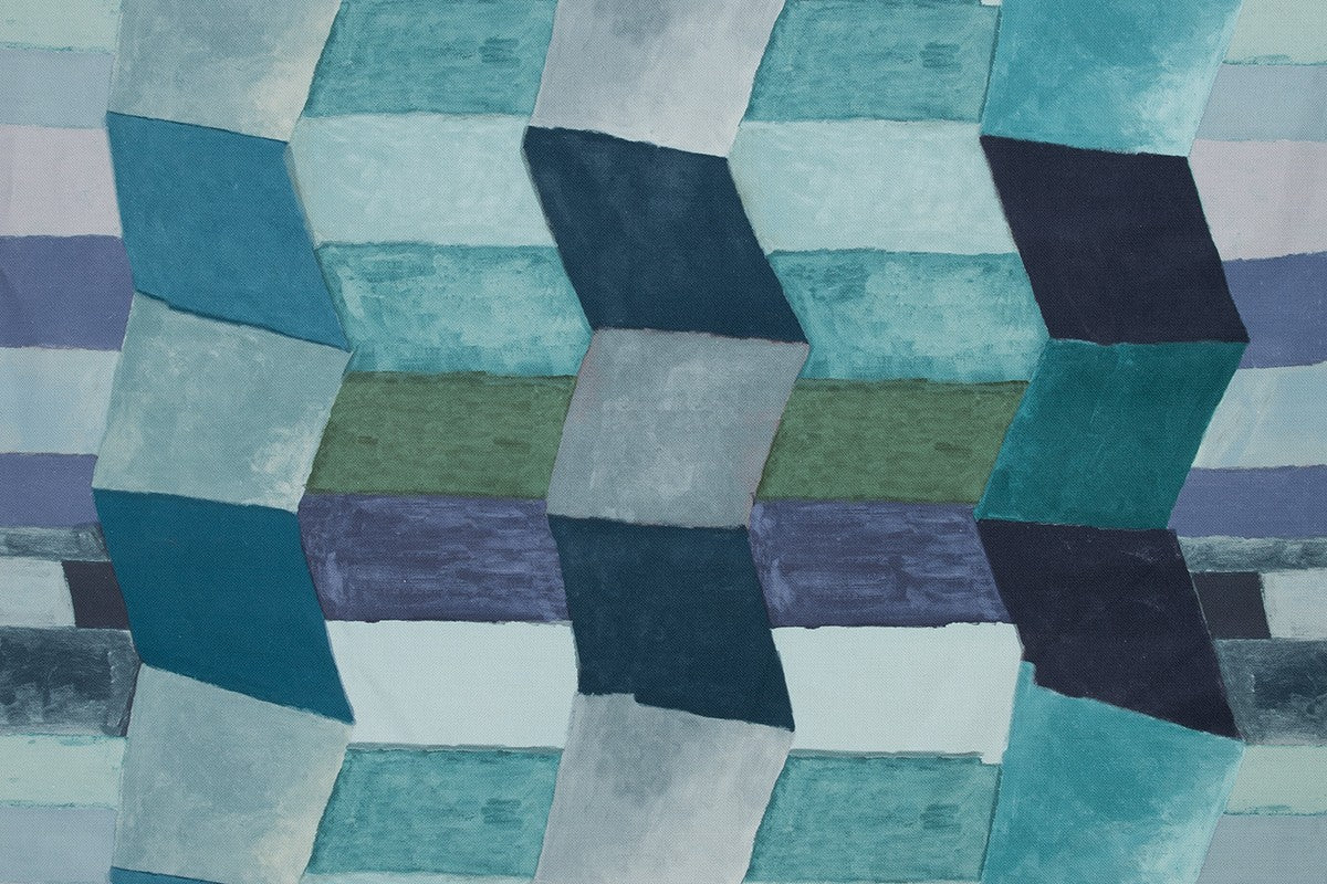 Zig Zag Indigo fabric by Christopher Farr Cloth