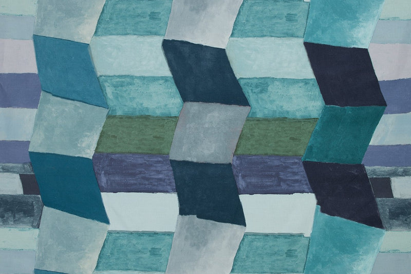 Zig Zag Indigo fabric by Christopher Farr Cloth