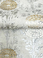 French Marigold White & Gold Tea Garden Wallpaper by York Wallcoverings