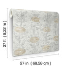 French Marigold White & Gold Tea Garden Wallpaper by York Wallcoverings