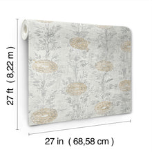 French Marigold White & Gold Tea Garden Wallpaper by York Wallcoverings
