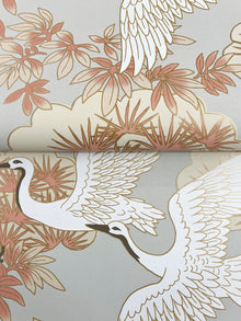 Sprig & Heron Coral Tea Garden Wallpaper by York Wallcoverings