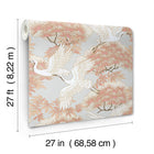 Sprig & Heron Coral Tea Garden Wallpaper by York Wallcoverings