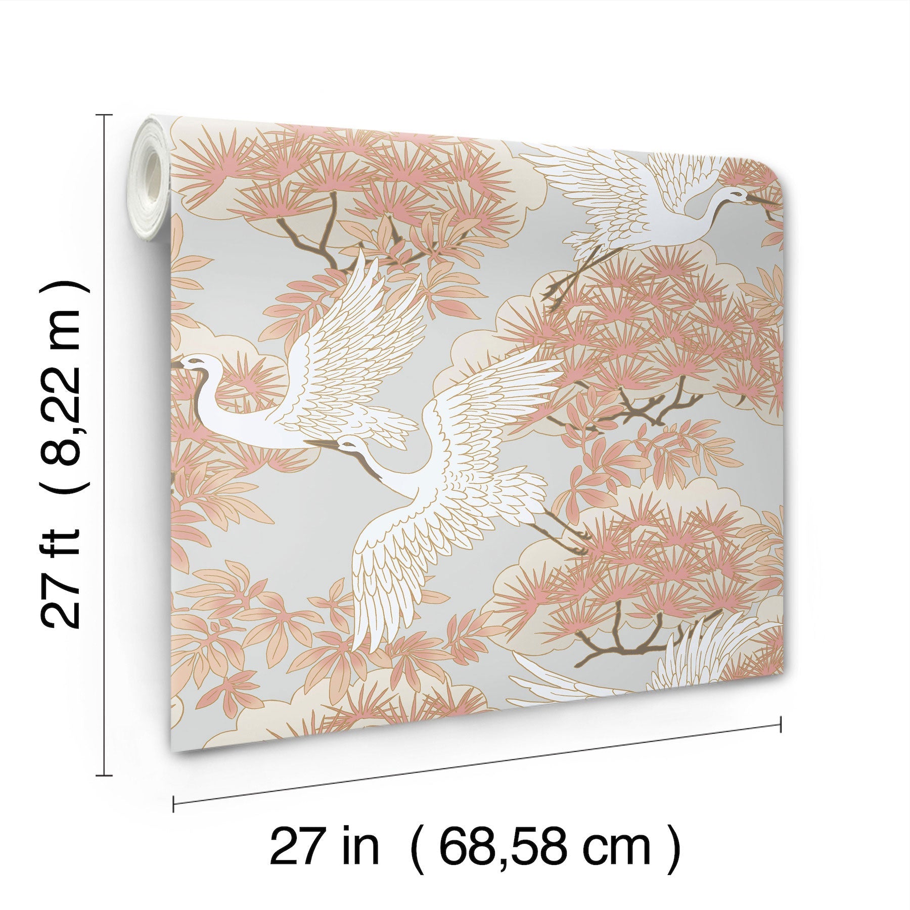 Sprig & Heron Coral Tea Garden Wallpaper by York Wallcoverings