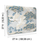 Sprig & Heron Blue Tea Garden Wallpaper by York Wallcoverings