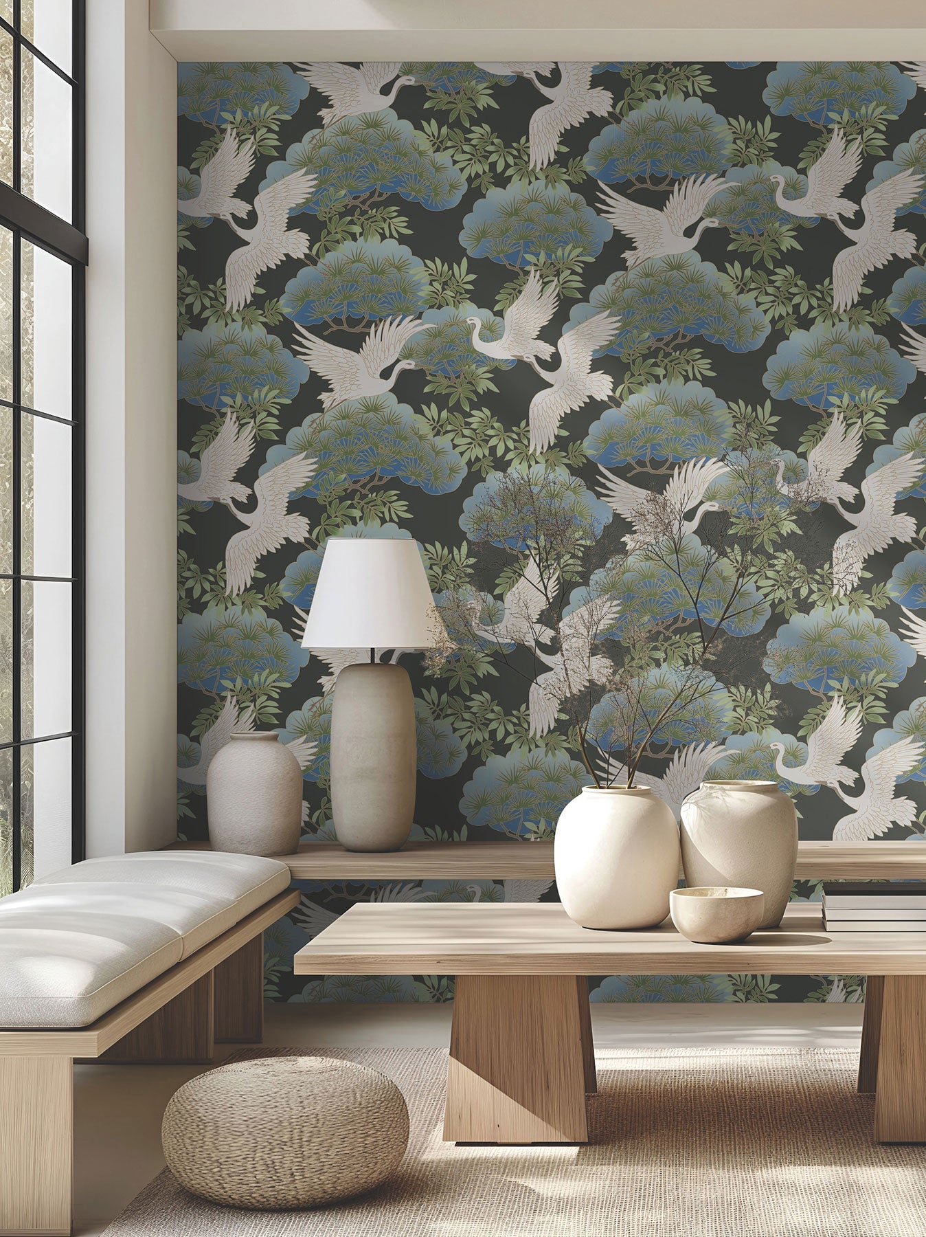 Sprig & Heron Black Tea Garden Wallpaper by York Wallcoverings