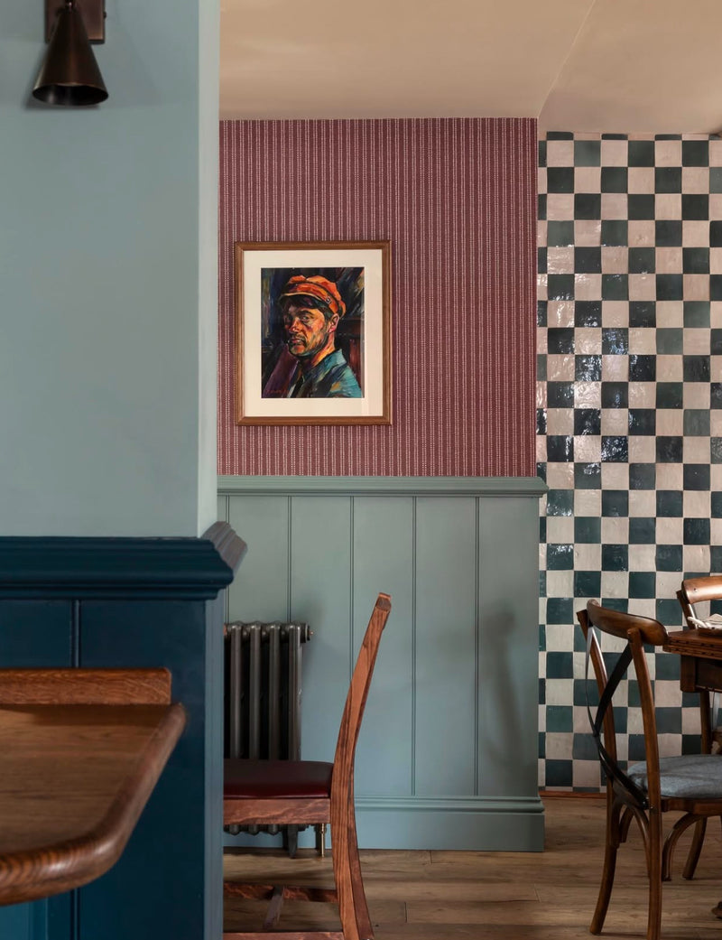 Algonquin Vinyl wallpaper by Christopher Farr Cloth in a room setting