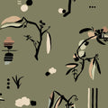 Ukiyo Green Ania Wallpaper by Tres Tintas