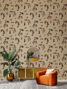 AN4601-2 Ukiyo Beige Ania Wallpaper by Tres Tintas