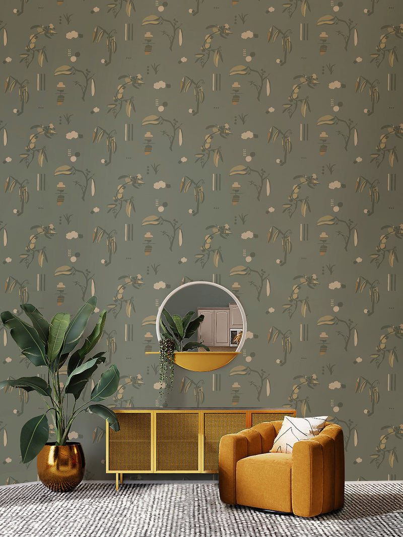 Ukiyo Light Blue Ania Wallpaper by Tres Tintas