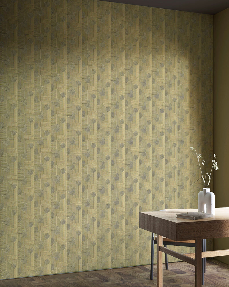 Andana Mustard Ania Wallpaper by Tres Tintas