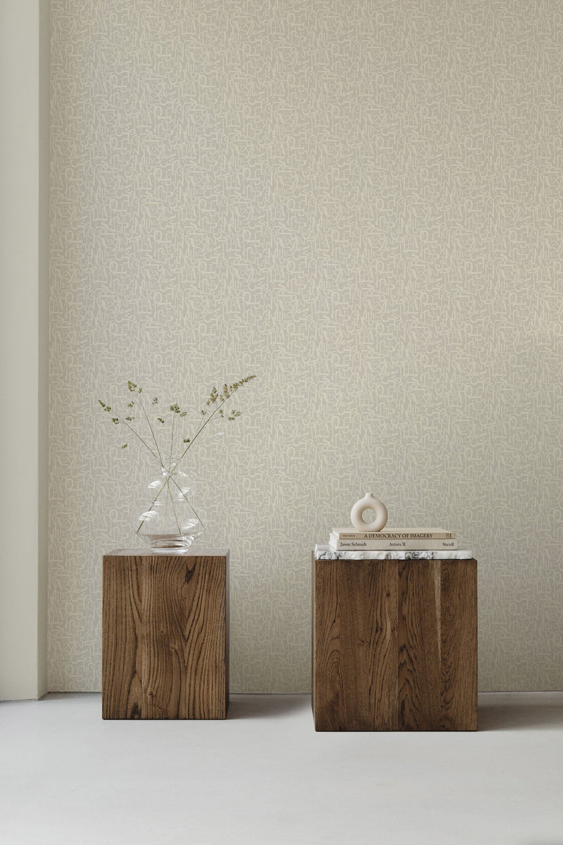 Verso Beige Ania Wallpaper by Tres Tintas