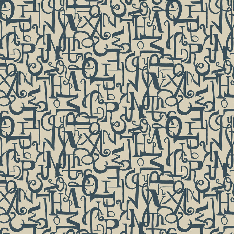 Verso Dark Blue Ania Wallpaper by Tres Tintas