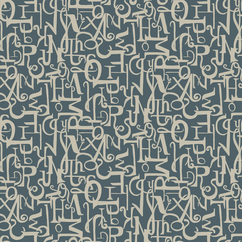 Verso Dark Blue Ania Wallpaper by Tres Tintas