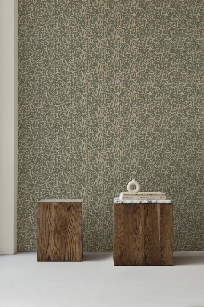 Verso Green Ania Wallpaper by Tres Tintas