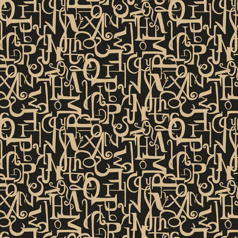 Verso Black Ania Wallpaper by Tres Tintas