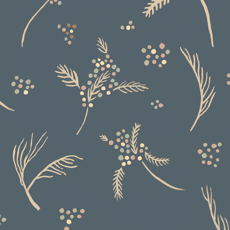 Algaida Dark Blue Ania Wallpaper by Tres Tintas
