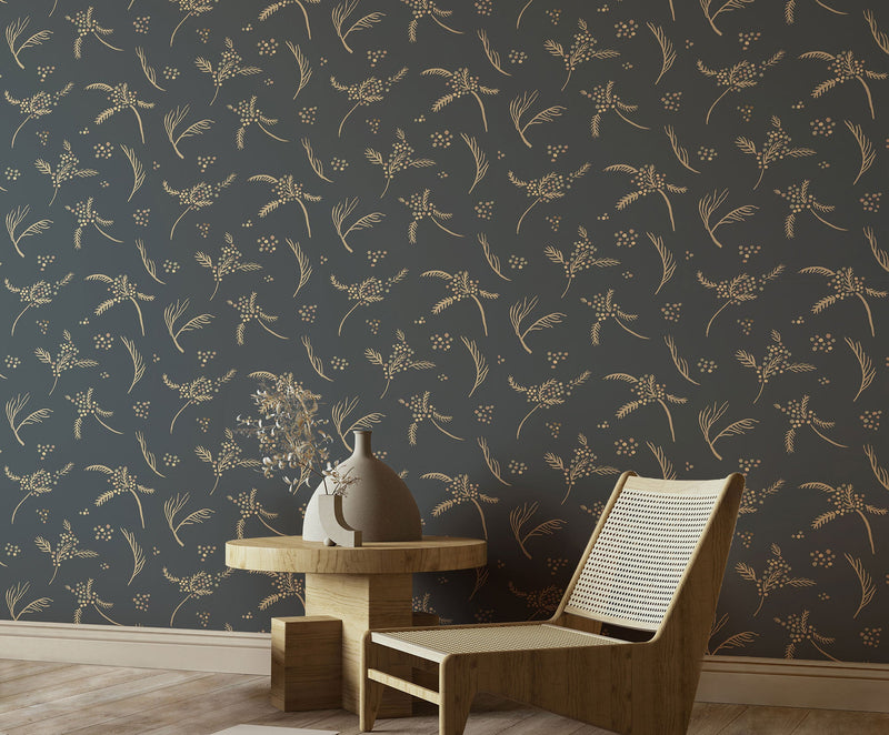Algaida Dark Blue Ania Wallpaper by Tres Tintas