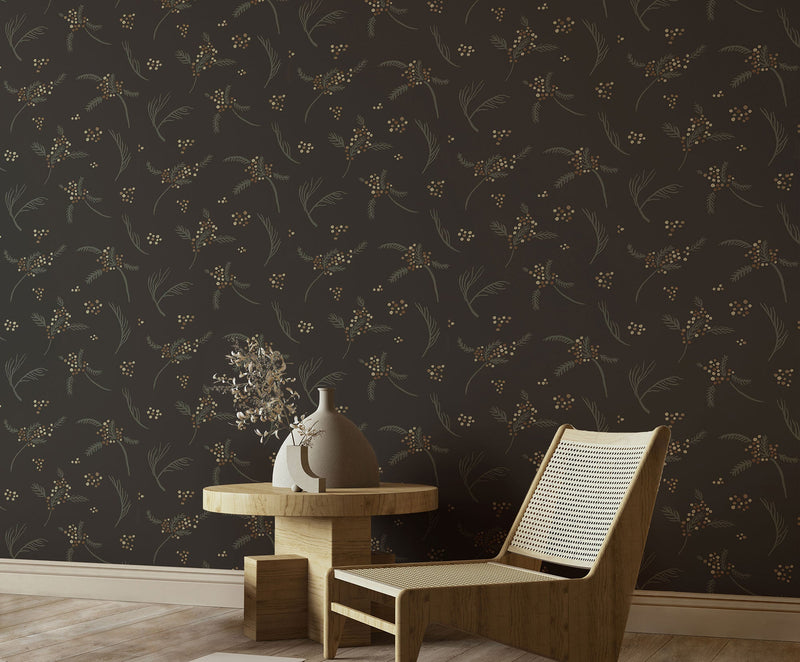 Algaida Black Ania Wallpaper by Tres Tintas