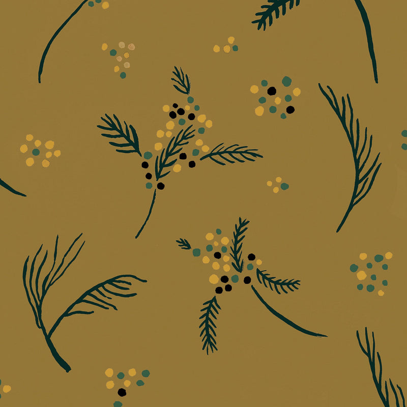 Algaida Mustard Ania Wallpaper by Tres Tintas