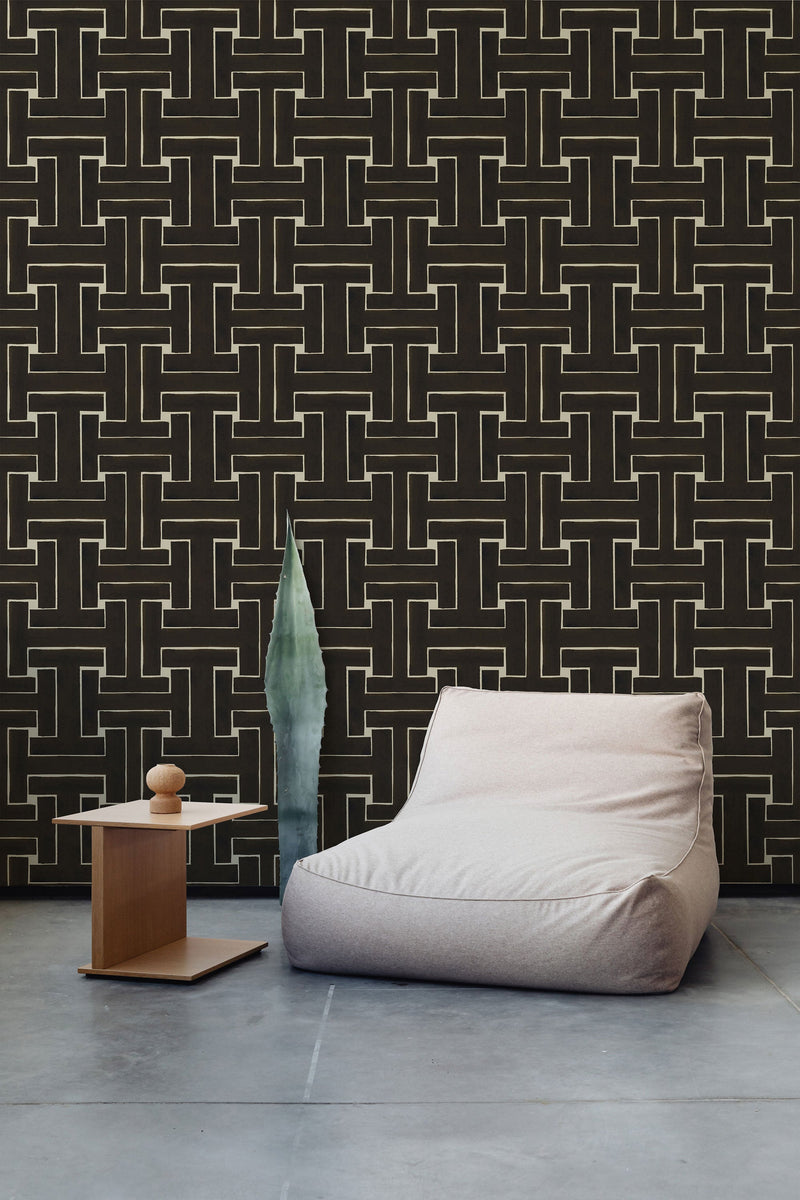 Ensemble Black Ania Wallpaper by Tres Tintas