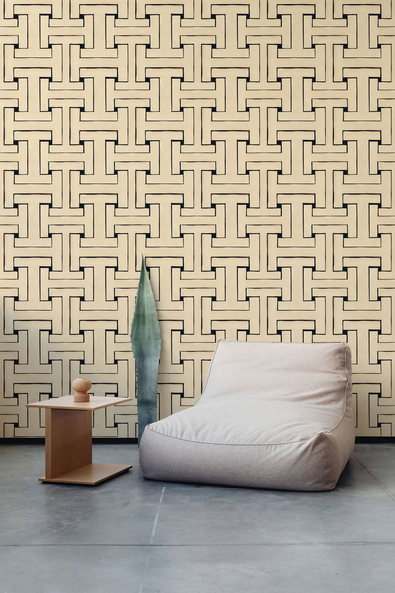 Ensemble White and Black Ania Wallpaper by Tres Tintas