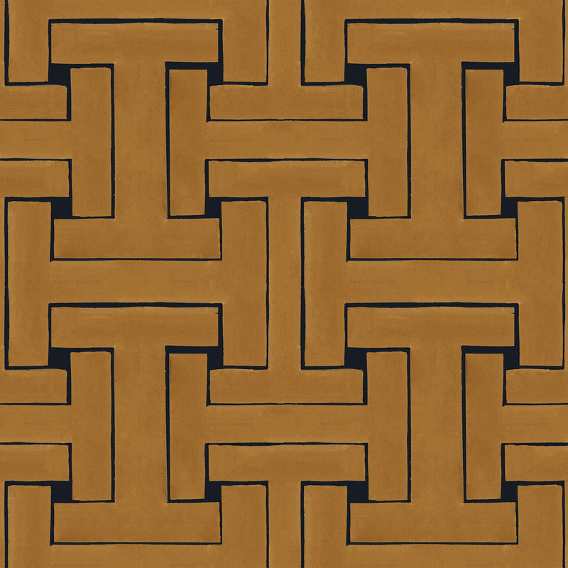 Ensemble Terracotta Ania Wallpaper by Tres Tintas
