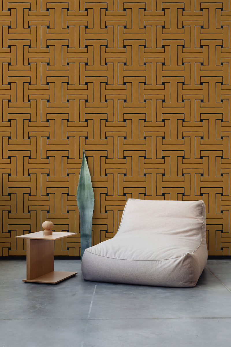 Ensemble Terracotta Ania Wallpaper by Tres Tintas