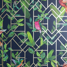 908003 Deco Tropical Navy Wallpaper By Arthouse