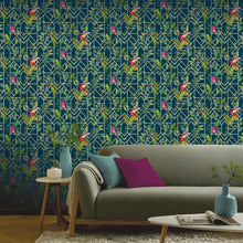 908003 Deco Tropical Navy Wallpaper By Arthouse