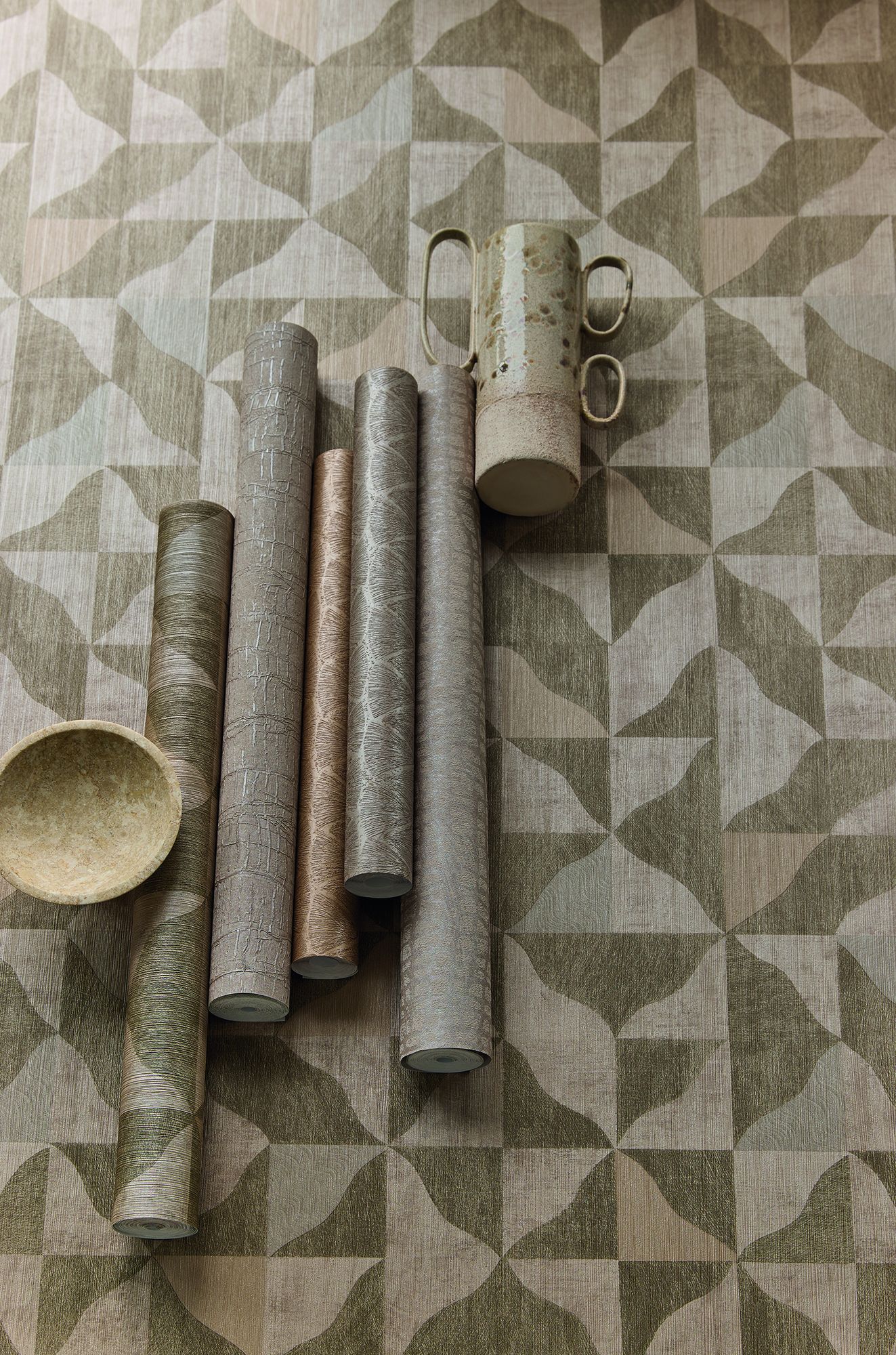 340343 Scallop Terracotta Wallpaper by Eijffinger