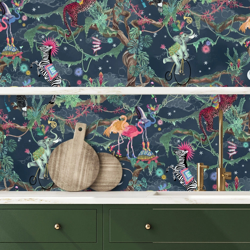 BMCF003/01C Balancing Act Nightfall Wallpaper by Brand McKenzie