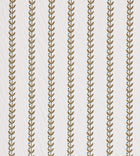 NPOF134844 Beanstalk Stripe Mushroom / Coast Blue Pomona Fabric by Scion