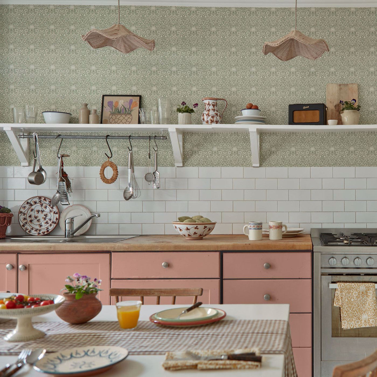 217198 Borage Emery Walker's House Leafy Arbour Wallpaper by Morris & Co