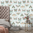 BMCF003/02A Butterfly Effect Green Multi Wallpaper by Brand McKenzie
