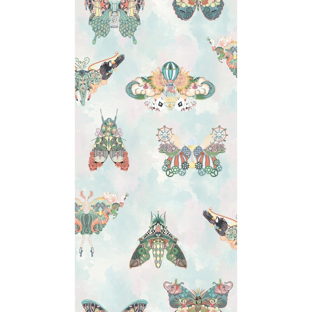 BMCF003/02A Butterfly Effect Green Multi Wallpaper by Brand McKenzie